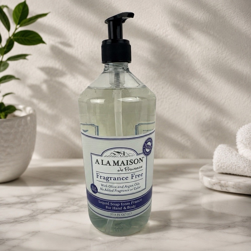A La Maison Fragrance Free Liquid Soap 33.8 oz | Hand & Body Wash | Gentle